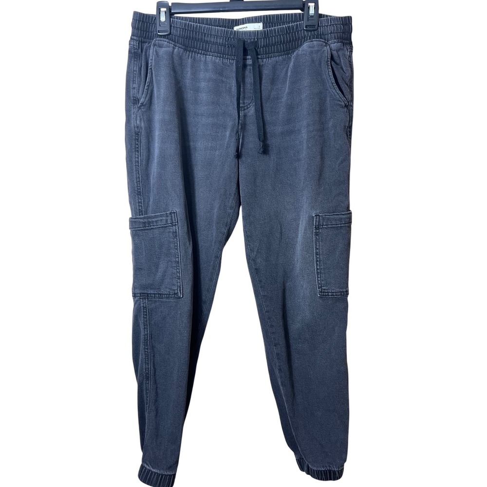 Sonoma Good for Life Mens Cargo Denim Joggers Faded Black Small Utility Gorpcore
